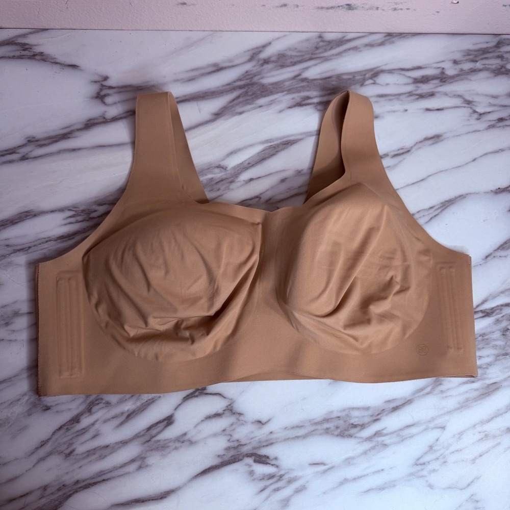 Honey Love Blush Tan Wireless Vneck Soft Form Bra Style Womens 3X 44DD 44E / DDD